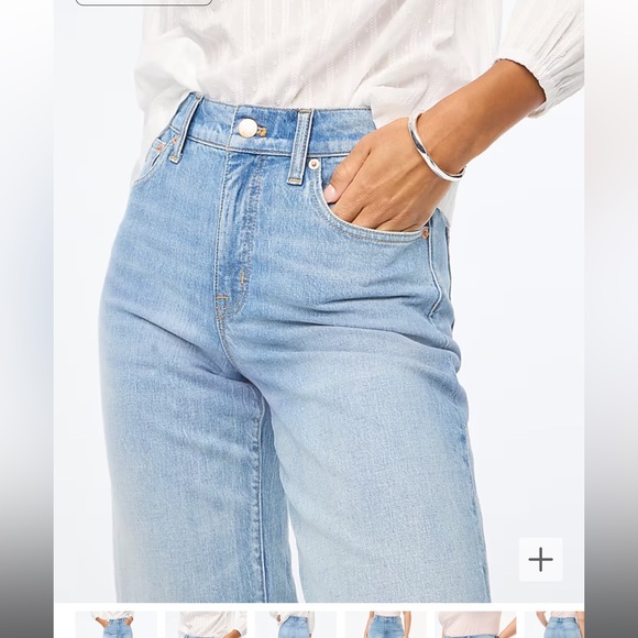 J. Crew Factory Petite wide leg crop jean in all day stretch - Picture 3 of 3